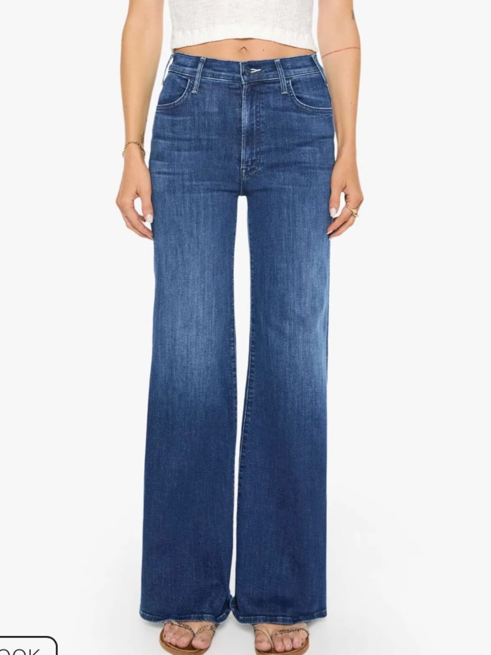 MOTHER The Hustler Roller Sneak Heirloom Flare Jeans Dark Wash
